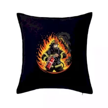 Hasič v ohni s minimaxem