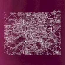 Mapy měst černobílé Praha