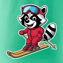 Mýval na lyžích - kreslený