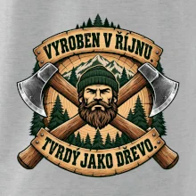 Dřevorubec vyroben v říjnu s překříženými sekerami