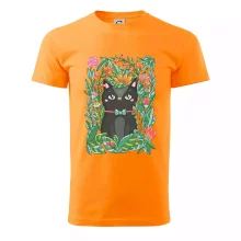 Kočka s květy malovaná