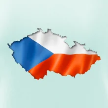 Česká vlajka v obrysu republiky