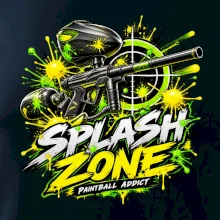 Neonový zásah splash zone paintball