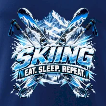 Sjezdové lyže v horách eat sleep repeat