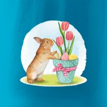 Velikonoční zajíček tulipány