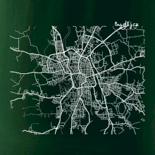 Mapy měst černobílé Budějce