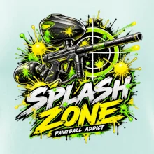 Neonový zásah splash zone paintball