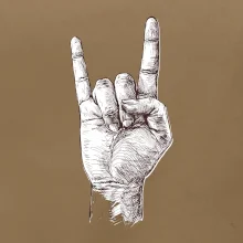 Rocková ruka kreslená