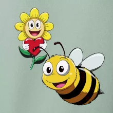 Parové triko - Včela a květina