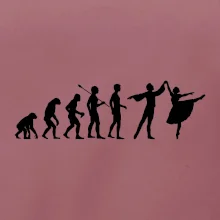 Evoluce tanec - muž a žena se sukní