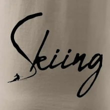 Skiing nápis lyžař