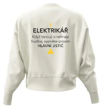 Elektrikář - hlavní jistič - Nápis na zádech