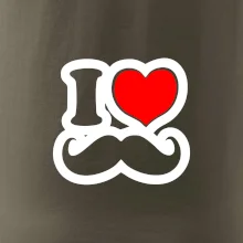 i love mustache - obrys