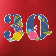 Květinové číslo kreslené - 30