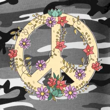 Peace symbol pískový