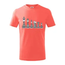 Šachové figurky v řadě - kreslené