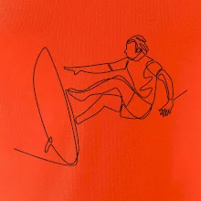 Surfař na vlně jedním tahem