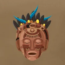 Mayové maska hnědá