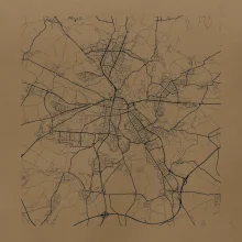 Mapy měst černobílé Plzeň