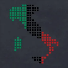 Itálie obrys vlajka