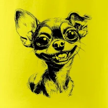 Černobílá karikatura čivava