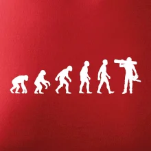 Evoluce dřevorubec - pila a kmen