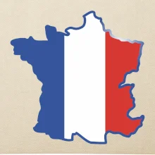 Francouzská vlajka mapa obrys