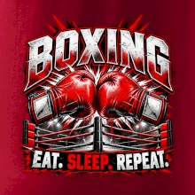 Boxerské rukavice v ringu eat sleep repeat