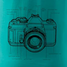 Nákres starý fotoaparát