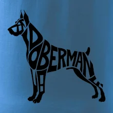 Doberman - nápis v tělě