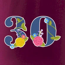 Květinové číslo kreslené - 30