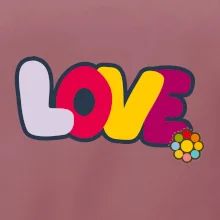 Love nápis s květinou