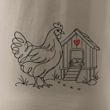 Slepice a kurník se srdíčkem
