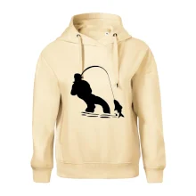 Rybář tahající rybu