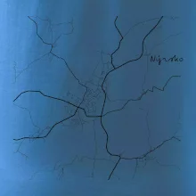 Černobílá mapa Nýrsko  340 22