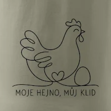 Minimalistická slepice s vejcem a srdcem