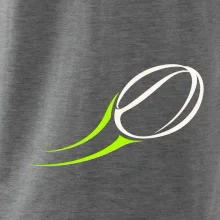 Minimalistický ragbyový míč v pohybu