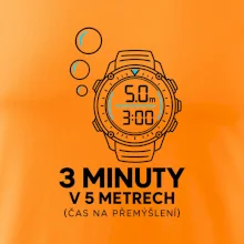 Bezpečnostní zastávka 3 minuty v 5 metrech s potápěčskými hodinkami