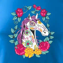 Kůň barevný s květinami