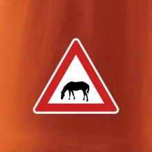 Dopravní značka - Pozor pasoucí se kůň
