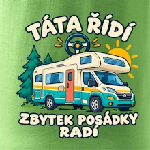 Táta řídí zbytek posádky radí rodinný karavan