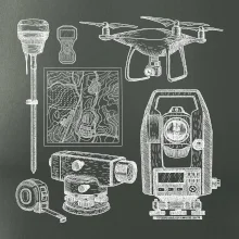 Geodet teodolit dron