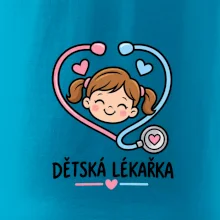 Dětská lékařka - holčička v srdci ze stetoskopu