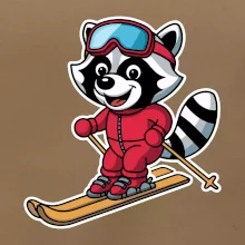 Mýval na lyžích - kreslený