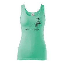 Kreslený rybář na pařezu