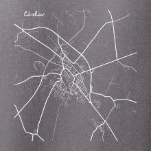 Černobílá mapa Čáslav