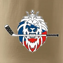 Lev s hokejkou v tlamě - Česká vlajka