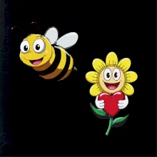 Parové triko - Včela a květina