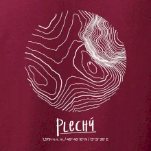 Plechý - vrstevnice v kruhu