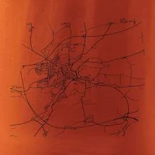 Mapy měst černobílé Slaný